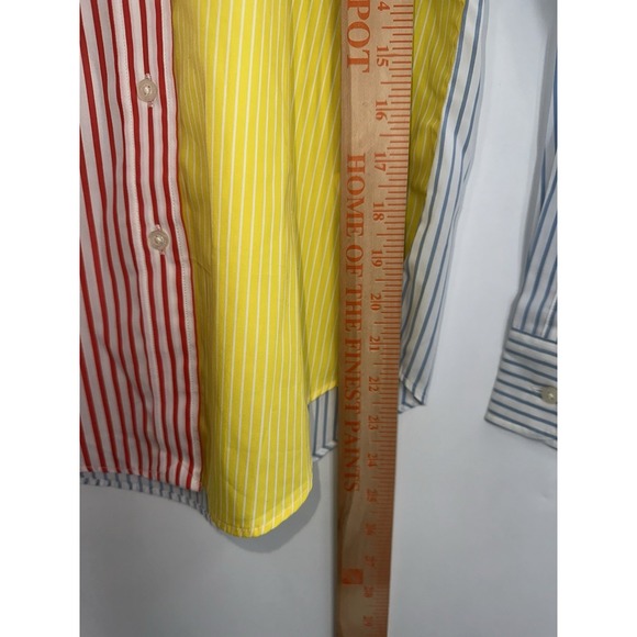 Lauren Ralph Lauren XXS Fun Shirt Multicolor Striped Colorblock Button Up New - Picture 5 of 8